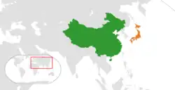 Lage von China und Japan