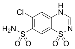 Strukturformel von Chlorothiazid