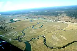 Luftaufnahme des Chobe-Flusses im Chobe-Nationalpark (2019)