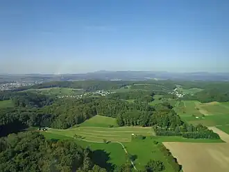 Blick vom Fernsehturm St. Chrischona nordwärts bis zum Schwarzwald