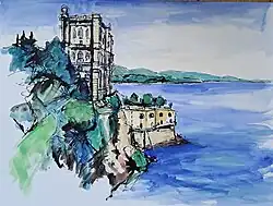 Aquarell, DIN A3, Lago Maggiore
