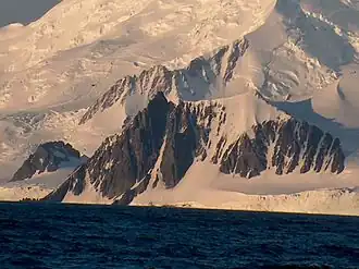 Blick von der Bransfieldstraße auf das Christow-Kliff