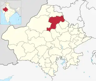 Positionskarte des Distrikts Churu