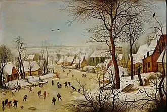 Winterlandschaft mit Eisläufern und Vogelfalle (Pieter Brueghel der Jüngere (fraglich))