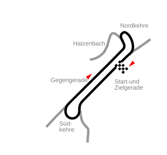 Start-und-Ziel-Schleife/Betonschleife im Detail mit Start- und Zielgerade