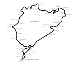 Gesamtstrecke mit Formel-1 Schikane 1995–2001