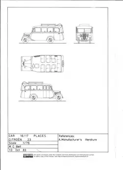 Citroën Typ 23, Omnibus bis 17 Personen.