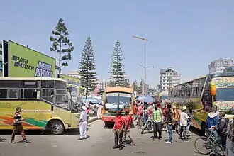 Haltebuchten am Fernbusterminal in Arusha