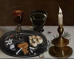 Clara Peeters, Stillleben mit Façon-de-Venise-Glas, Römer und einer Kerze