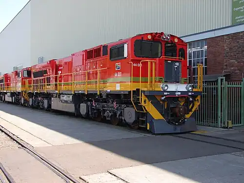 Front und rechte Seite der 44 001 in Koedoespoort am 29. September 2015