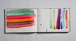 Farbtagebuch Buch 44, 2008 Acryl auf Bütten 25 × 34 cm