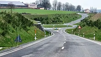 Neuer Kreisverkehr der N90 bei Clervaux