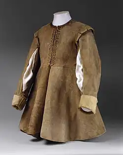 Lederrock eines Mannes, „ca. 1630-1640“. Es fehlen Kragen und Manschetten. (Metropolitan Museum of Arts, New York)