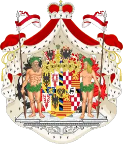 Wappen von Schwarzburg-Sondershausen mit Fürstenhut