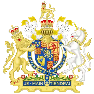 Wappen von Wilhelm III. von Oranien als König von England, Schottland und Irland, Titularkönig von Frankreich