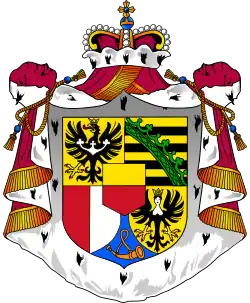 Wappenmantel im Wappen des Fürstentums Liechtenstein