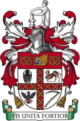 Wappen mit Inschrift – VIS UNITA FORTIOR – (vereinigte Kraft ist stärker)