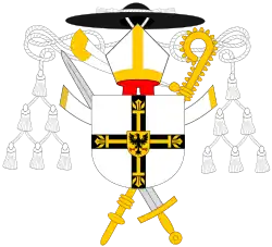 Einköpfiger Reichsadler auf dem Herzschild des Wappens des Hochmeisters des Deutschen Ordens