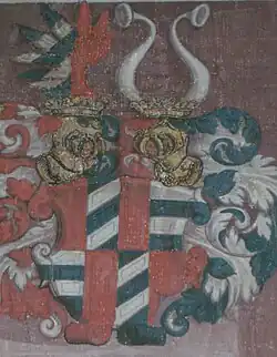 Das Wappen der Familie von Rain-von Graben zu Sommeregg in der Grabstätte in der Lienzer „Sankt Michaelskirche“