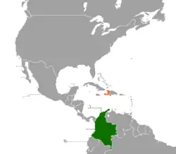 Lage von Kolumbien und Haiti