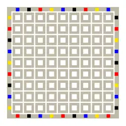 Spielfeld mit 9 × 9 Feldern für Colomino