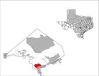 Lage von Garden Ridge im Comal County (links) und in Texas (rechts)