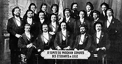 Das Komitee zur Vorbereitung des Studentenkongresses, auf dem 1907 in Lille die Union nationale des associations générales d'étudiants de France – UNAGEF gegründet wird.