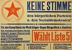 historisches Plakat mit obiger Aufschrift