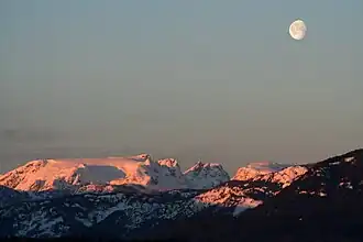 Comox-Gletscher an einem Morgen im Februar