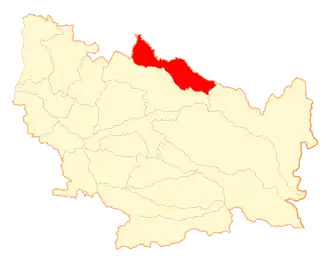 Lage der Gemeinde in der Región de Ñuble