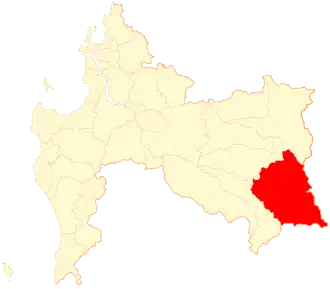 Lage der Gemeinde in der Región del Biobío