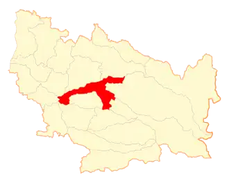 Lage der Gemeinde in der Región de Ñuble