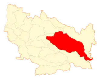 Lage der Gemeinde in der Región de Ñuble