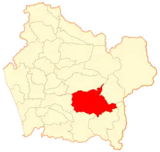 Lage von Cunco in der Región de la Araucanía