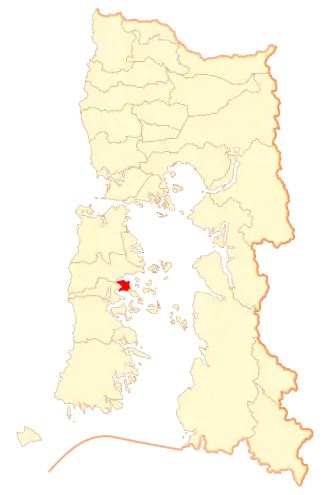 Lage von Curaco de Vélez in der Región de los Lagos