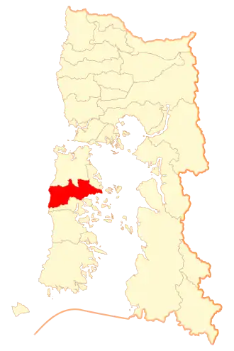 Lage von Dalcahue in der Región de los Lagos