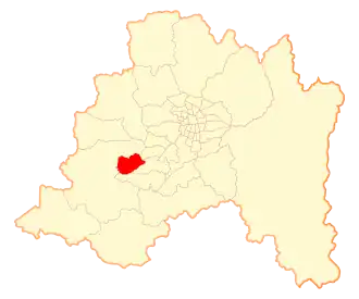 Lage der Gemeinde in der Metropolregion Santiago