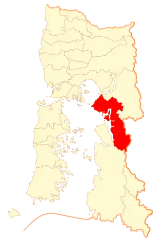 Lage von Hualaihué in der Región de los Lagos