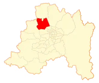 Lage der Gemeinde in der Metropolregion Santiago