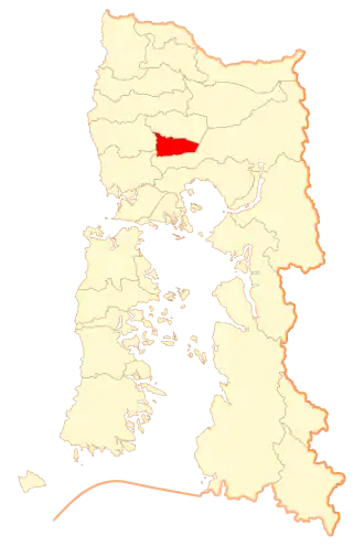 Lage von Llanquihue in der Región de los Lagos