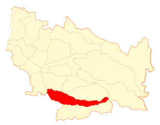 Lage der Gemeinde in der Región de Ñuble
