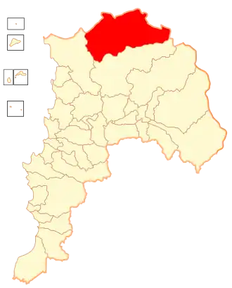 Lage der Gemeinde in der Región de Valparaíso