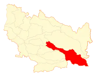 Lage der Gemeinde in der Región de Ñuble
