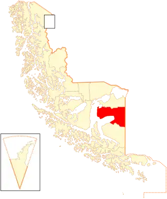 Lage der Kommune in der Magallanes Region