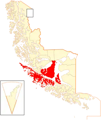 Lage der Kommune in der Magallanes Region