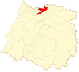 Lage der Gemeinde in der Región del Maule