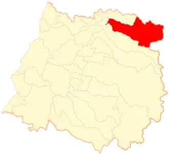 Lage der Gemeinde in der Región del Maule