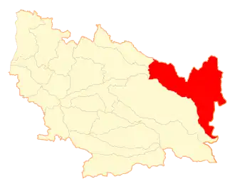 Lage der Gemeinde in der Región de Ñuble