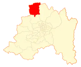 Lage der Gemeinde in der Metropolregion Santiago