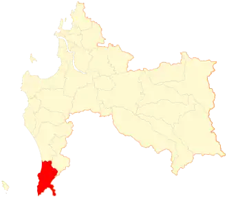 Lage von Tirúa in der Región del Biobío